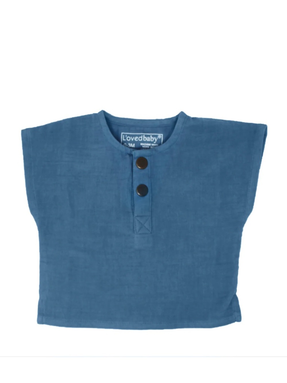 0-3m NWT L’ovedbaby Organic Muslin Tee in Pacific Blue